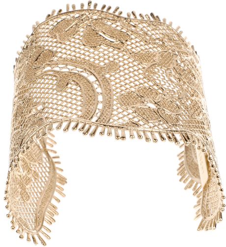 Givenchy Lace Cuff in Golden Brass Metal in Gold (black) - Lyst