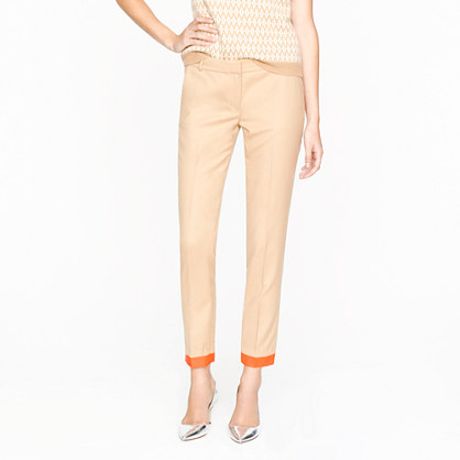 J.crew Café Capri in Colorblock in Orange (saddle) - Lyst