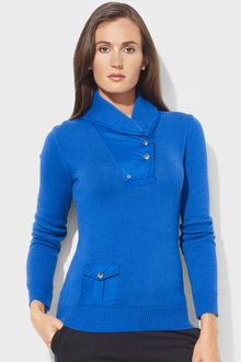Lauren by Ralph Lauren Shawl Collar Sweater - Lyst