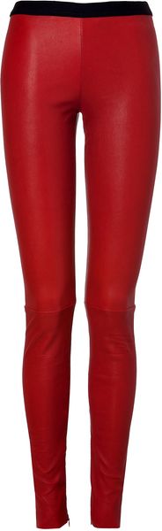 Neil Barrett Rust Skinny Leather Pants - Lyst