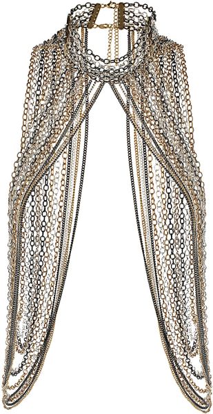 Topshop Maximum High Neck Necklace in Silver (mixed metal) - Lyst