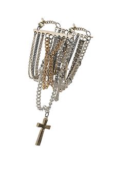 Topshop Multi Chain Cross Bracelet - Lyst