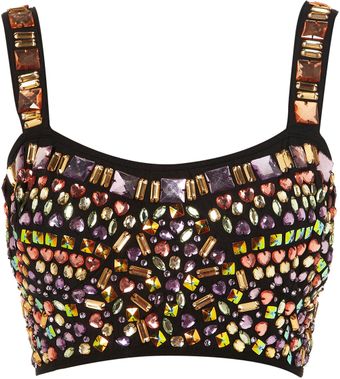 Topshop Jewel Bralet Top - Lyst