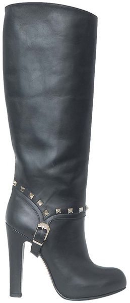 Valentino High Boots with Studs - Lyst