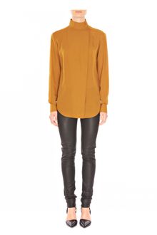 Alexander Wang Silk Georgette Mock Neckplacket Blouse - Lyst