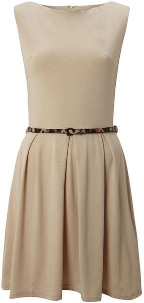 Ax Paris Belted Skater Dress - Lyst