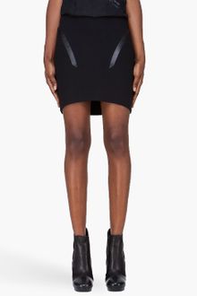 Helmut Lang Black Leather Paneled Mini Skirt - Lyst
