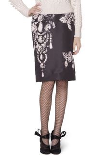 Oscar de la Renta Bijoux Silk Faille Embroidered Skirt - Lyst