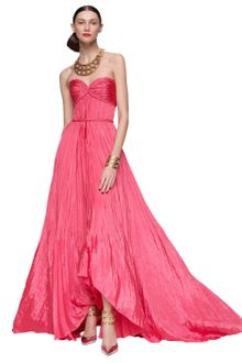 Oscar de la Renta Pleated Sweetheart Gown - Lyst