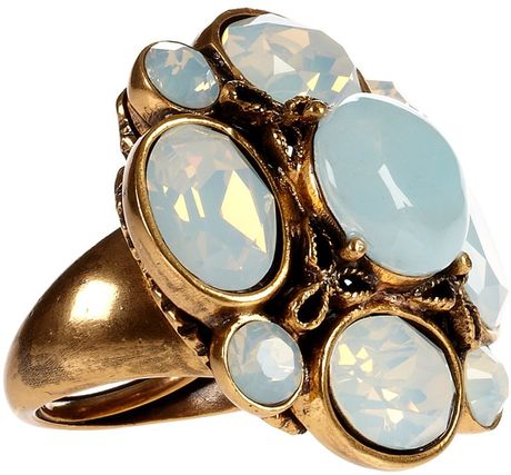 Oscar De La Renta Multiple Stone Ring in Gold (cream) - Lyst
