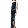 Oscar De La Renta Crushed Pleated Velvet Column Gown in Blue (nile) - Lyst