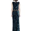 Oscar De La Renta Crushed Pleated Velvet Column Gown in Blue (nile) - Lyst
