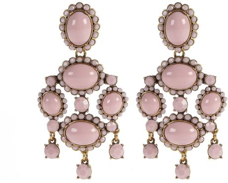 Oscar De La Renta Opaque Cabochon Drop Earrings in Pink - Lyst