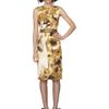 Oscar De La Renta Gemstone Printed Silk Faille Dress in Brown (topaz) - Lyst