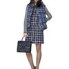 Oscar De La Renta Tweed Sleeveless Roll Neck Dress in Blue - Lyst