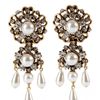 Oscar De La Renta Baroque Drop Earrings in Gold (white) - Lyst