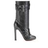 Christian Louboutin Loubi Bike 140 Snakeskindetailed Leather Boots in Red - Lyst