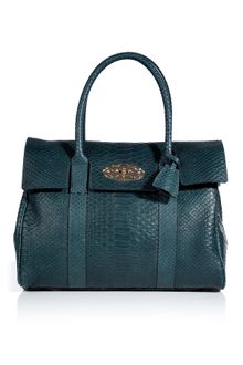 Mulberry Petrol Silky Snake Print Bayswater Bag - Lyst
