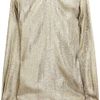 Stella Mccartney Wise Metallic Silkblend Top in Gold - Lyst
