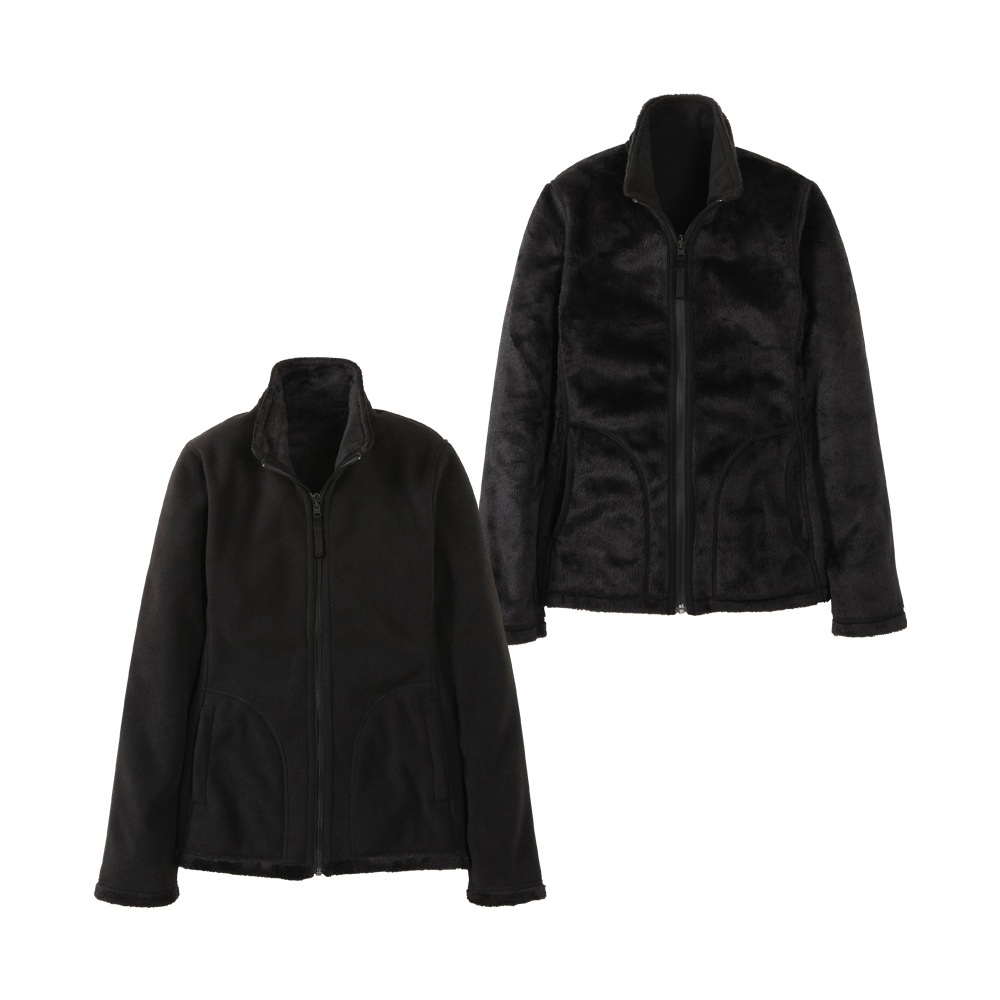 Uniqlo Women Fleece Reversible Long Sleeve Jacket in Black Lyst