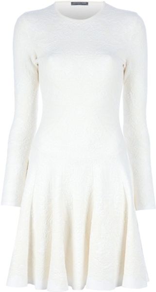 Alexander Mcqueen Pleated Dress in Beige (cream) - Lyst