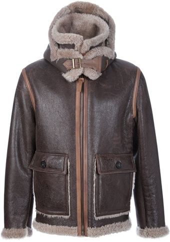 C P Company Hooded Leather Jacket - Lyst