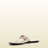 Gucci Gg Thong with Double G Ornament and Web Detail in White - Lyst