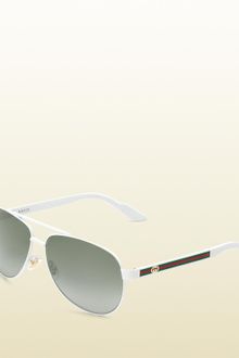 Gucci Small Aviator Sunglasses with Gg Detail and Web On Temple - Lyst
