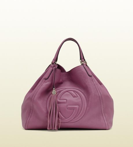 Gucci Soho Light Sunflower Leather Shoulder Bag in Pink (sunflower) - Lyst