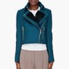 Kenzo Teal Rabbit Fur Trim Jacket in Blue (teal) - Lyst