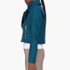 Kenzo Teal Rabbit Fur Trim Jacket in Blue (teal) - Lyst