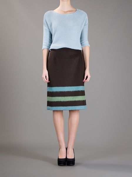 Max Mara Studio Dina Skirt In Brown Lyst