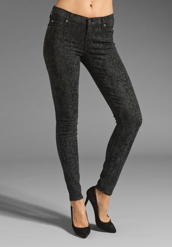 7 For All Mankind The Skinny in Blackgrey Laser Snake - Lyst