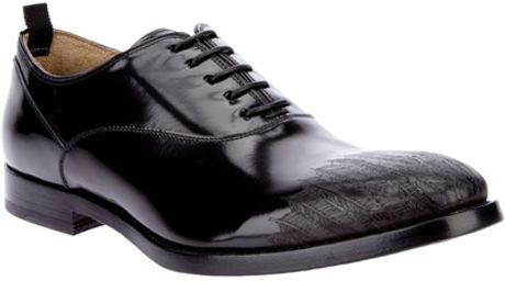 Alexander Mcqueen Etched Derby Shoe in Black for Men - Lyst