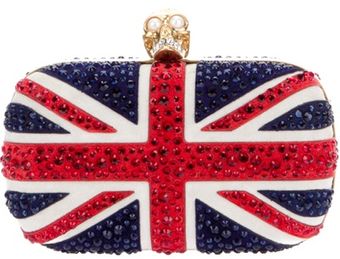 Alexander McQueen Union Jack Skull Clutch - Lyst