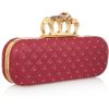 Alexander Mcqueen Knuckle Swarovski Crystal Box Clutch in Red (cherry) - Lyst