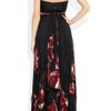 Alexander Mcqueen FloralPrint Pleated Silk Chiffon Gown in Black (floral) - Lyst