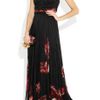 Alexander Mcqueen FloralPrint Pleated Silk Chiffon Gown in Black (floral) - Lyst