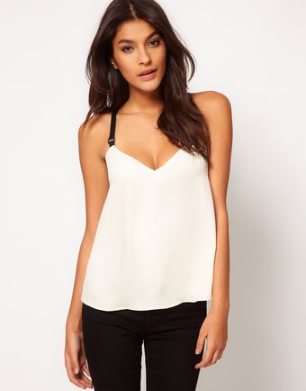 ASOS Collection Asos Cami with Contrast Elastic Straps - Lyst