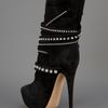 Casadei Embellished Strapy Boot in Black - Lyst