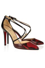 Christian Louboutin Crosspiga 100 Python and Leather Sandals