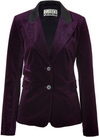 Closed India Ink Jagger Blazer with Leather Trim - Lyst