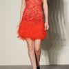 Matthew Williamson Feathertrimmed Embellished Lace Dress in Red - Lyst