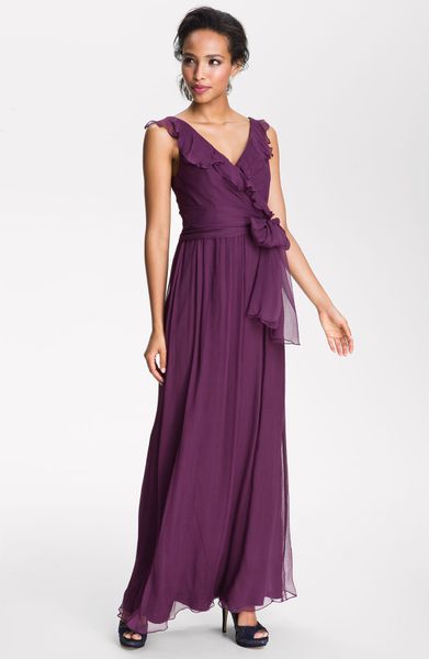 Amsale Eggplant Dress