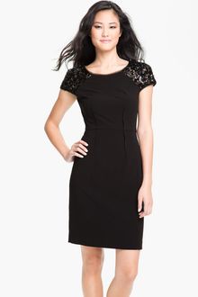 BCBGMAXAZRIA Sequin Sleeve Sheath Dress - Lyst