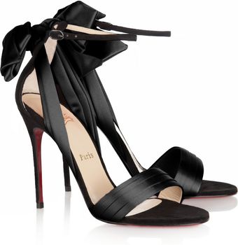 Christian Louboutin Vampanodo Satin and Suede Sandals - Lyst