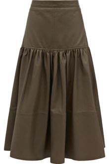 Reiss Midi Leather Skirt - Lyst