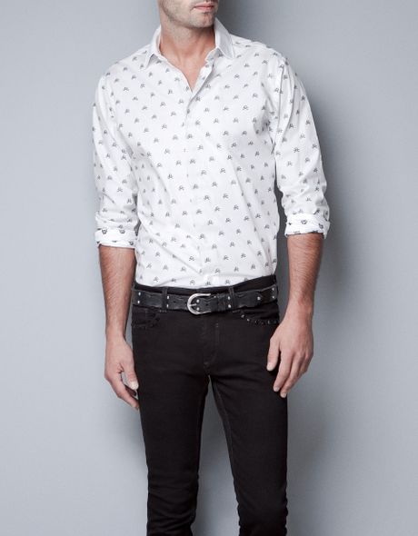 Zara Skull Shirt in White for Men