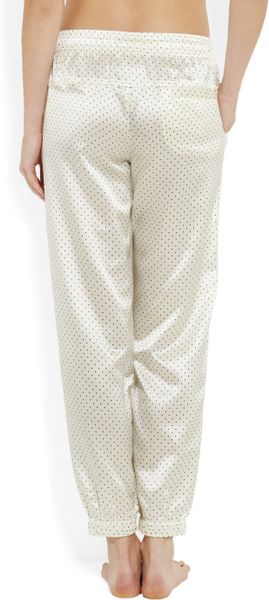 Aubin & Wills Sandwich Silk-Blend Satin Pajama Pants in Beige (cream