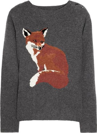Aubin & Wills Portland Fox Intarsia Merino Wool Sweater - Lyst
